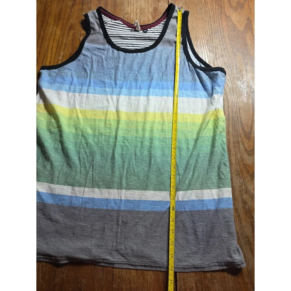 Vintage Univibe Tank Top Mens XXLarge Multicolor Striped Beach Surf Skate‎ Y2K